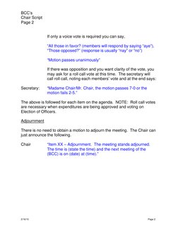 Meeting Voting Script Board Meeting Chair Script Guide | PDF | Group Decision Making | Public ...