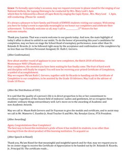 Emcee Script for Moving Up Ceremony | PDF
