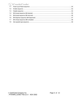  CashCode Company Inc                                                       Page 3  of   6