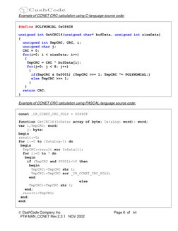  CashCode Company Inc                                                       Page 6  of   6