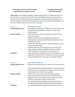 ¿Cómo llego a fin de mes? Andrés Panasiuk
Juan Miguel Sandoval Chile
Segunda Parte de las págs. 19 a la 70
Carné: 9959-20-108