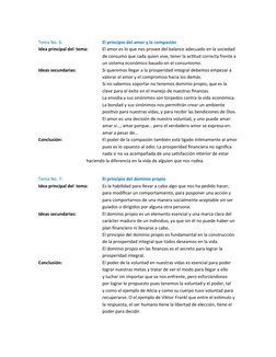 Tema No. 6:
El principio del amor y la compasión
Idea principal del  tema:
El amor es lo que nos provee del balance adecuado