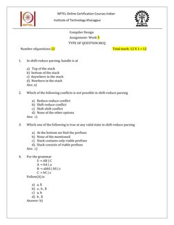 Shift-Reduce Parsing Assignment 5 | PDF | Parsing | Computer Programming