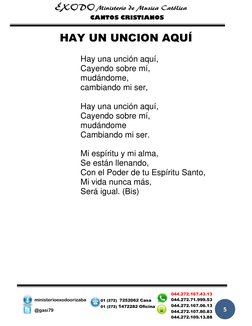 CANTOS CRISTIANOS 
 
 
  
                                                                                     
 
5 
ministe