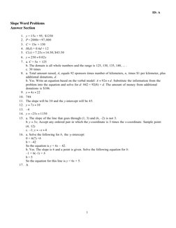 Slope Word Problems Worksheet | PDF | Teaching Mathematics | Business