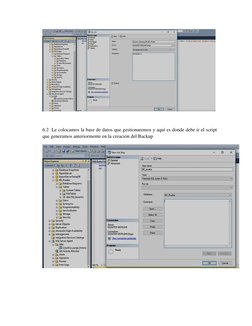 6.2  Le colocamos la base de datos que gestionaremos y aquí es donde debe ir el script 
que generamos anteriormente en la