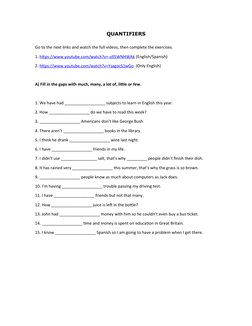 Quantification Exercise Quantifiers Exercises and Activities | PDF | Beverages