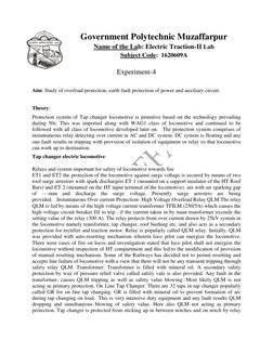 Government Polytechnic Muzaffarpur 
Name of the Lab: Electric Traction-II Lab 
Subject Code:  1620609A 
 
Experiment-4