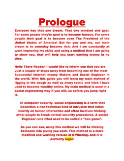 Prologue Prologue Prologue 
Everyone has that one dream. That one mindset and goal. Everyone has that one dream. That one min