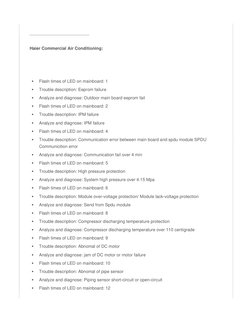 Haier Ac Error Code Haier - Error Codes PDF | PDF | Power Supply | Air Conditioning