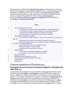 brevemente por el fraile radical Girolamo Savonarola, y después de que Juan de 
Médici (futuro León X) reconquistase la ciuda