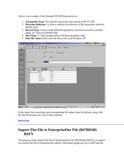 Above is an example of the Inbound 850 EDI transaction set.  
1. Transaction Type: The specific transaction type stored in 00