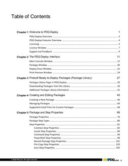 © 2020 PDQ.com. All rights reserved.
iii
Table of Contents
Chapter 1 Welcome to PDQ Deploy