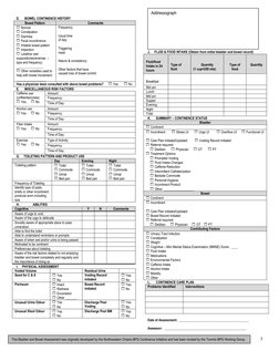 Bladder & Bowel Continence Assessment: Chart (C), RN, RPN, PSW, Other ...