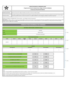 SERVICIO NACIONAL DE APRENDIZAJE SENA 
Programa de Formación Complementaria Códigos y Normas de Soldadura
Formato para Desarr