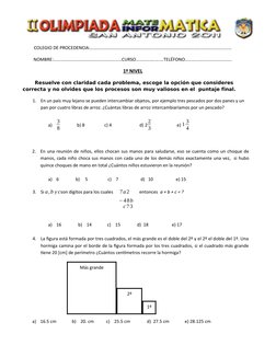 COLEGIO DE PROCEDENCIA:………………………………………………………………………….…………………………………
NOMBRE:……………………………………………………CURSO……………..…….TELÉFONO………………………