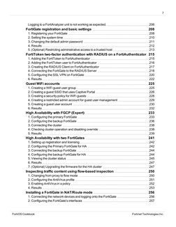 7
Logging to a FortiAnalyzer unit is not working as expected.
206
FortiGate registration and basic settings
208
1. Registerin