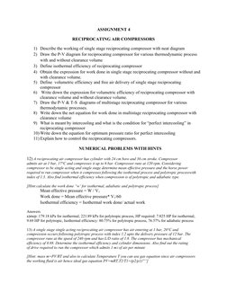 Reciprocating Air Compressor Analysis | PDF | Internal Combustion ...