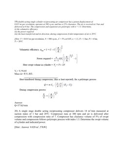Reciprocating Air Compressor Analysis | PDF | Internal Combustion ...
