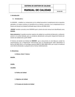 Manual de Calidad ISO 9001:2015 | PDF | Sistema de manejo de calidad ...