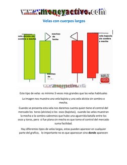 Velas con cuerpos largos 
 
 
Este tipo de velas  es mínimo 3 veces más grandes que las velas habituales 
La imagen nos mu