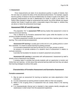 Page 3 of 10
1.2 Assessment
Once measurements are taken of an educational quantity or quality of interest, then
the next step