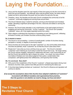 5
Title of Ebook
Laying the Foundation0
12. Jesus and His disciples spent the vast majority of their time going out into the