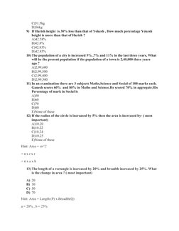 C)51.5kg
D)56kg
9) If Harish height  is 30% less than that of Yokesh , How much percentage Yokesh 
height is more than that o