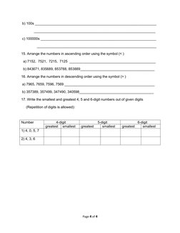 Class 4 Maths Assignment - May 2016 | PDF | Numbers | Encodings