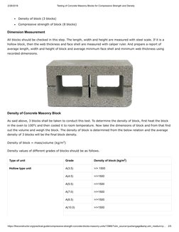 Compressive Strength and Density Testing | PDF | Masonry | Concrete