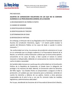 Material cortesía de la Licda. Norma Santos 
Para el curso de Derecho Notarial III 
 
 
 
 
PRO INDIVISOS. 
ASUNTOS DE
