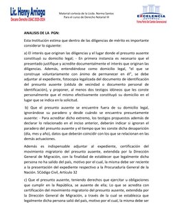 Material cortesía de la Licda. Norma Santos 
Para el curso de Derecho Notarial III 
 
 
 
 
ANALISIS DE LA  PGN: 
Esta