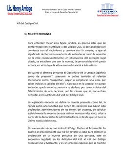 Material cortesía de la Licda. Norma Santos 
Para el curso de Derecho Notarial III 
 
 
 
 
47 del Código Civil. 
 
3)
