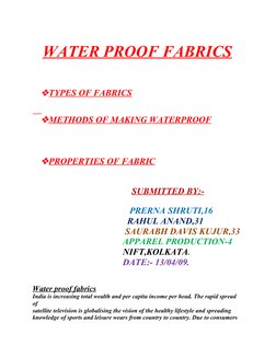 Types and Properties of Waterproof Fabrics | PDF | Fibers | Yarn