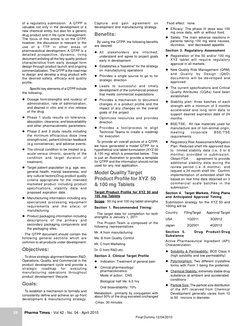 Pharma Times - Vol 42 - No. 04 - April 2010
28
Final Dummy 12/04/2010
of a regulatory submission.  A QTPP is
valuable not onl