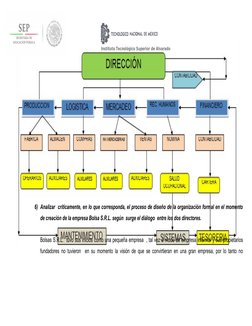 Instituto Tecnológico Superior de Alvarado
6) Analizar  críticamente, en lo que corresponda, el proceso de diseño de la organ