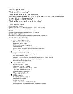 EDU-301 Midterm Exam Overview | PDF | Lesson Plan | Teachers
