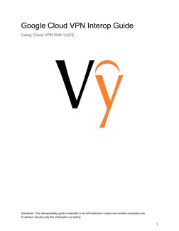 Google Cloud VPN Interop Guide 
Using Cloud VPN With VyOS 
 
 
 
 
 
 
 
Disclaimer: This interoperability guide is intende