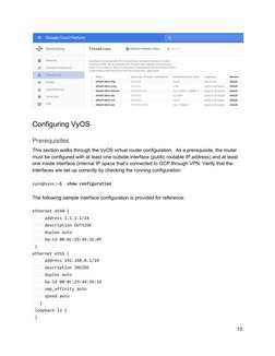 Configuring VyOS 
Prerequisites 
This section walks through the VyOS virtual router configuration.  As a prerequisite, the