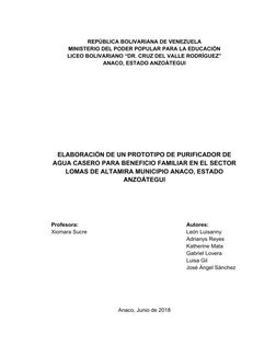 REPÚBLICA BOLIVARIANA DE VENEZUELA
MINISTERIO DEL PODER POPULAR PARA LA EDUCACIÓN
LICEO BOLIVARIANO “DR. CRUZ DEL VALLE RODRÍ