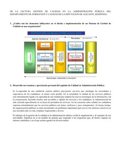DE  LA  LECTURA  GESTION  DE  CALIDAD  EN  LA  ADMINISTRACIÓN  PÚBLICA  DEL
DEPARTAMENTO DE FORMACION Y CALIDAD DE LA DIPUTAC