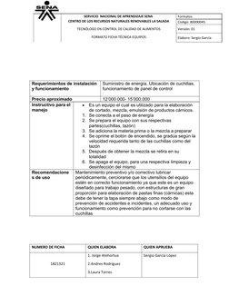 SERVICIO  NACIONAL DE APRENDIZAJE SENA 
CENTRO DE LOS RECURSOS NATURALES RENOVABLES LA SALADA 
TECNÓLOGO EN CONTROL DE CALI