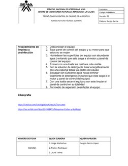 SERVICIO  NACIONAL DE APRENDIZAJE SENA 
CENTRO DE LOS RECURSOS NATURALES RENOVABLES LA SALADA 
TECNÓLOGO EN CONTROL DE CALI