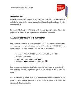 MANUAL DE USUARIO CIMPLICITY HMI 
 
 
 
INTRODUCCIÓN 
El uso de este manual le facilitará la exploración de CIMPLICITY HM
