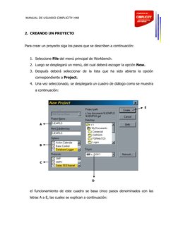 MANUAL DE USUARIO CIMPLICITY HMI 
 
 
2.  CREANDO UN PROYECTO 
 
Para crear un proyecto siga los pasos que se describen a
