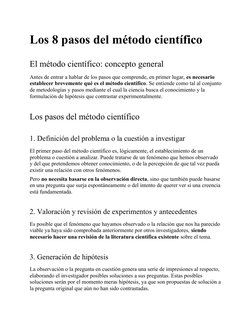 Los 8 pasos del método científico
El método científico: concepto general
Antes de entrar a hablar de los pasos que comprende,