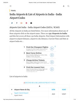 India Airports & List of Airports in India - India Airport Codes | PDF