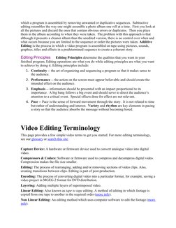 which a program is assembled by removing unwanted or duplicative sequences.  Subtractive 
editing resembles the way one might