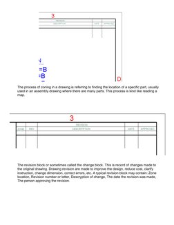 The process of zoning in a drawing is referring to finding the location of a specific part, usually 
used in an assembly draw