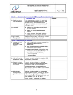 Contractor HSE Prequalification Questionnaire | PDF | Occupational ...